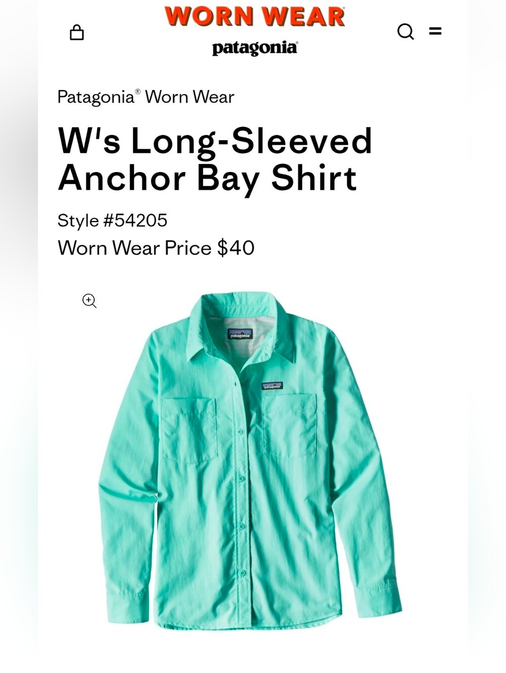 Patagonia Women's Anchor Bay Long-Sleeve Button-Up Shirt - Teal Size MEDIUM